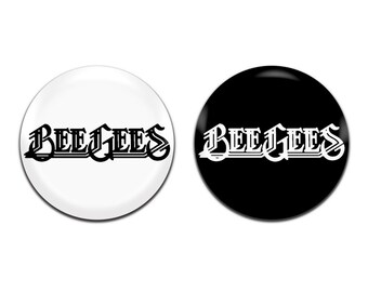 2x Bee Gees Band Disco Pop 25mm / 1 Inch D Pin Button Badges