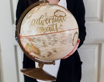Wedding Globe, Globe, Painted Globe, Hand Painted Globe, Wedding Decor, Wedding Guestbook, Custom Globe, World Globe, Travel Theme Wedding