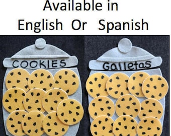 Who Stole the Cookies From the Cookie Jar Felt Set in English or Spanish // Flannel Board Story Set // Preschool // Counting //