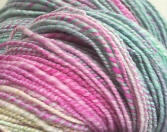 Handspun, Hand Dyed, 2 ply Merino Yarn. GELATO.