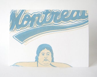 Funny Weird Screenprint Silkscreen Small Hand-pulled print Montreal Woman Gift idea home decor