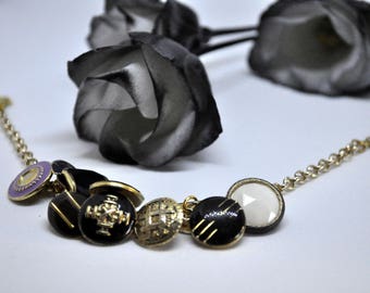 Vintage buttons bracelet - vintage jewellery - vintage buttons