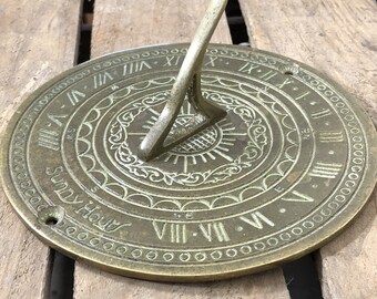 Brass sundial, garden sundial, garden clock,