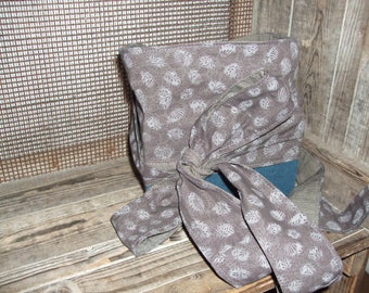 Taupe reversible OBI belt
