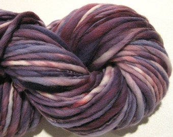 Super Bulky Handspun Yarn Amethyst 124 yards hand dyed wool purple yarn violet yarn waldorf doll hair knitting supplies crochet supplies