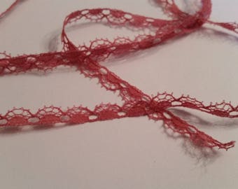 2 m of lace pink thin 5mm wide