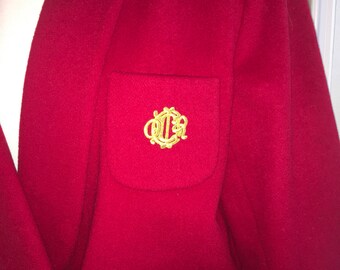 Vintage Christian Dior Red and Gold Coat 80's or 90's size 4