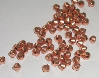 Spacer beads, bicones 3mm Copper spacers for jewelry making 100 pieces per package (A1079MB)
