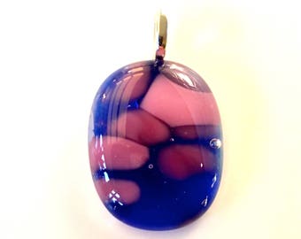 Plums Bubbles Fused Glass Pendant