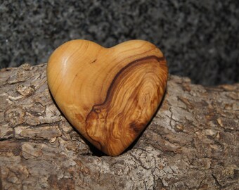 Meditation heart, olive wood