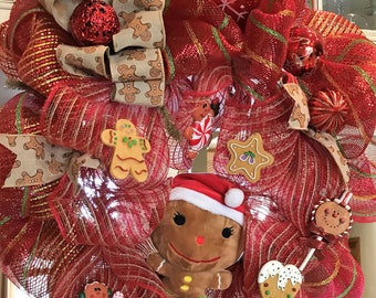Gingerbread Cookie Deco Mesh