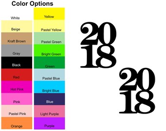 25 Pieces - 2018 Die Cut Shapes, Paper 2018 Shapes, 2018 Shape Cut Outs, 2018 Shapes for Card Making, Scrapbooks and Bulletin Boards