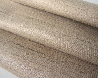 Warm beige Indian natural raw silk fabric nr 818 per yard or meter