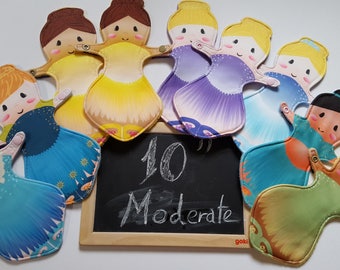 Moderate Cloth pad 10inch Doll Cloth Sanitary Pad CSP, Mama cloth, ballerina princess, first period gift, menarche
