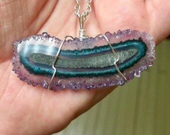 Amethyst Stalactite Necklace Wire Wrapped Amethyst Stalactite