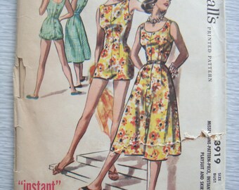 vintage 3152 McCalls PLAYSUIT and SKIRT sewing pattern