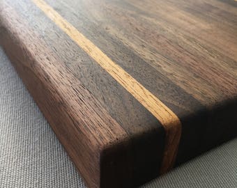 Cutting board - handmade, hardwood | walnut + teak