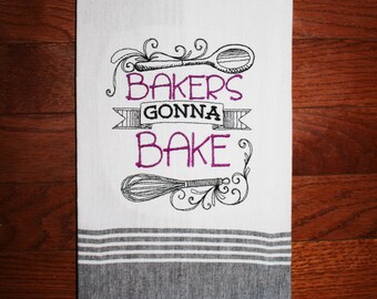 bakers gonna bake kitchen towel bridal shower gift baker towel funny kitchen towel - Bakers Gonna Bake Kitchen Redwork Embroidery Designs bakers gonna bake kitchen towel bridal shower gift baker towel funny kitchen towel - Bakers Gonna Bake Kitchen Redwork Embroidery Designs
