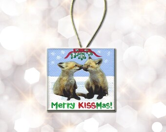 Small Canvas Painting Fox Ornament