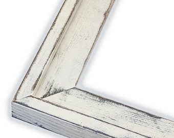 Farmhouse Distressed Frame, Rustic Picture Frame, Heirloom White, Hand Painted, Stacked, Many Sizes, 4x6, 5x7, 8x10, 11x14, 16x20, And More