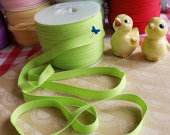 LIME GREEN Twill Tape Trim - Sewing Bunting Pendants Shipping Packaging - 1/2" Wide - 10 Yards