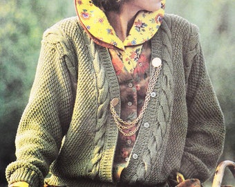 Green vest with cable pattern for Lady tutorial