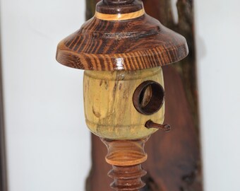 Miniature birdhouse rustic wall art