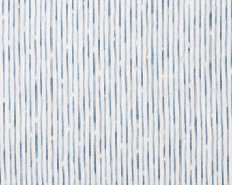 Kokka Tsumiki Japanese double gauze fabric with blue stripes - 1/2 YD