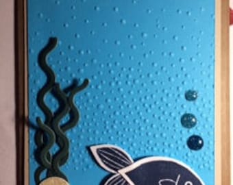 Deep Sea Blue Fish Greeting Carfd