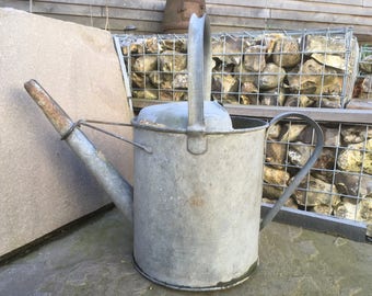 Galvanised Watering Can , Vintage French Garden