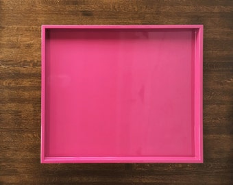 Pink Low Profile Tray, Pink Decorative Tray, Pink Serving Tray,