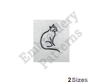 Black Cat Outline - Machine Embroidery Design