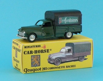 Car-Horse Peugeot 203 pick up wine préfontaines rim Dinky 100% made in France