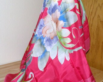 Vintage Pink Floral Signature Silk Scarf