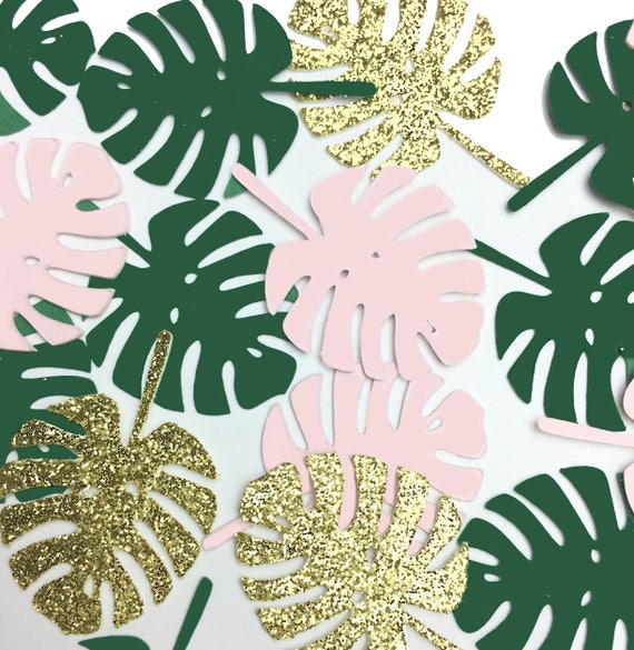 Tropical #Monstera Leaf Confetti