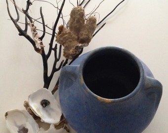 Burley Winter Arts and Crafts Brush McCoy Art Vellum Glaze Vase in Matte blue