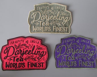 Embroidered Darjeeling Tea Patch Applique