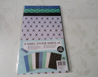 x 8 mixed sheets A5 fabric stickers with various motifs gold 21 x 15 cm