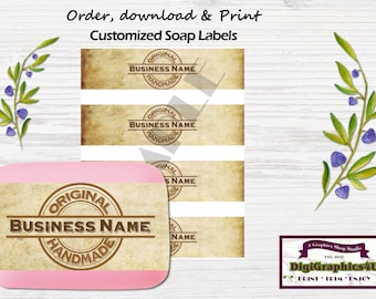 Weathered Customized Hand Soap Labels, Soap Wrappers for your Business