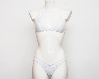 Vintage lingerie set triangle bra and panty dead stock Vintage size S XS