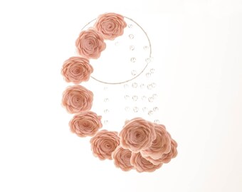 Baby Mobile Crib Mobile Baby Shower Gift Baby Girl Nursery Decor Flower Mobile Baby Mobiles Hanging Nursery Mobile Blush Pink Floral Crystal