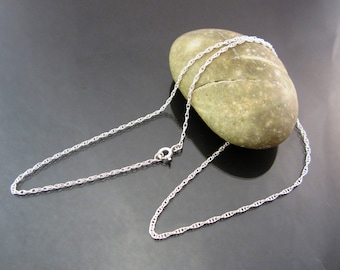 Pure Sterling Silver Chain Necklace - double rope - petite 1.4mm - 16/18/20/22/24/26/28 inch - USA