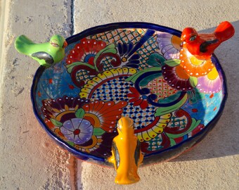 Talavera Mexican Pottery BIRD BATH