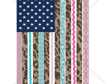 Leopard and Lace Flag Sublimation Transfer