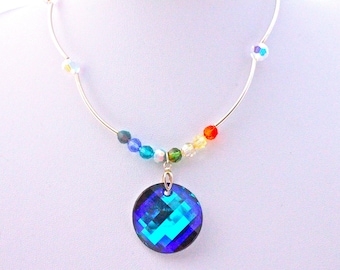 collier vintage cabochon et perles cristal swarovski