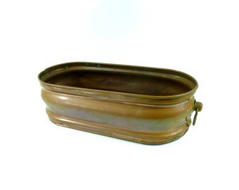French Vintage Large Jardiniere, Vintage Copper Planter, French Home Decor