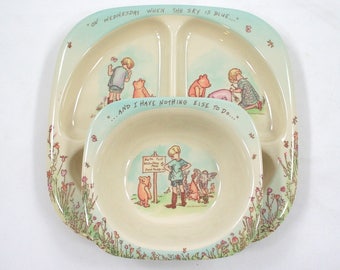 Vintage Winnie the Pooh Plate and Bowl Set