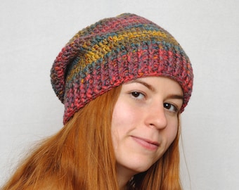 Travel gift Winter Hat Womens hats Slouchy beanie Chunky crochet Slouchy hat Womens Gift Wife gift for wife gift for friend gift for her