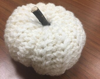 Ivory crocheted pumpkin