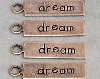 Dream Affirmation Charm, Antique Silver, Trinity Brass, 4 Pc. AS301